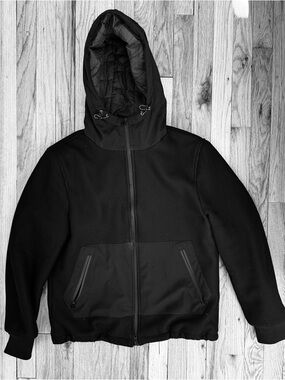 Men's Black Hooded Zip Jacket - Brand: